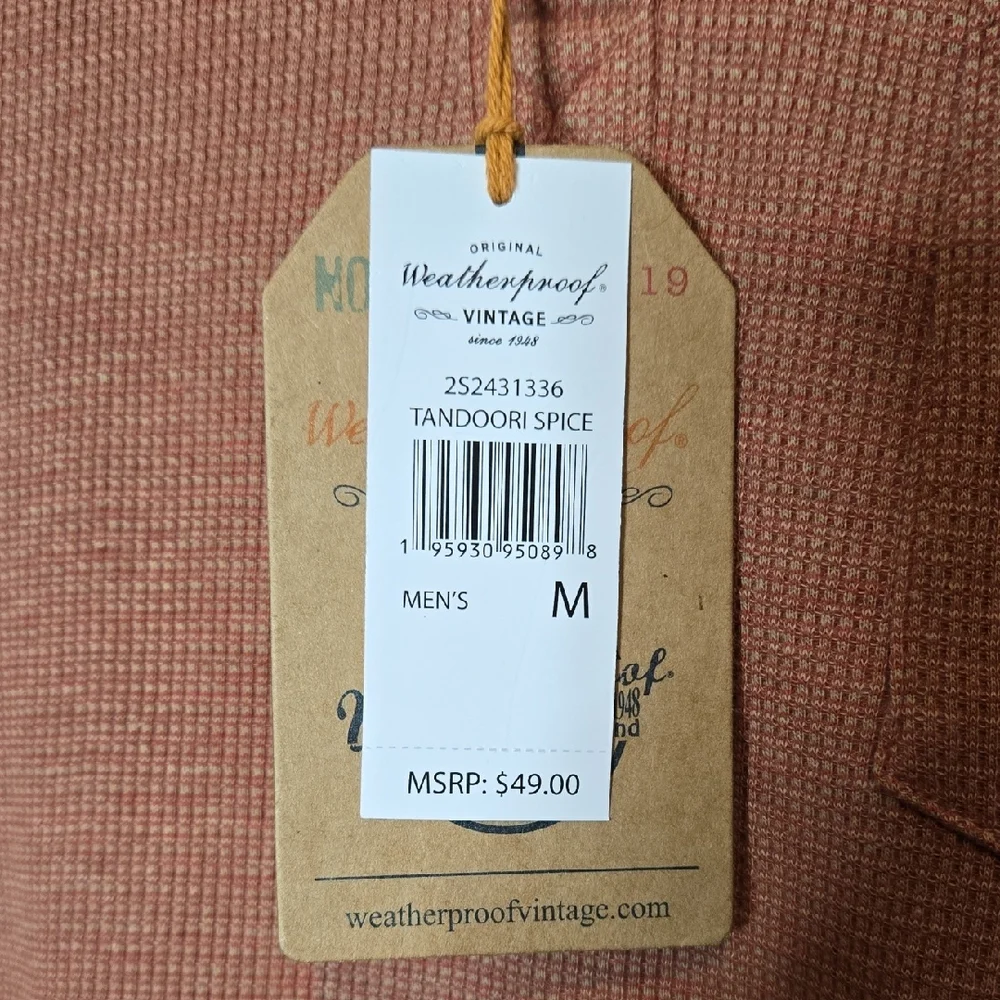 Weatherproof Vintage Polo Shirt, Tandoori Spice Orange, Mens Size Medium, NEW - Picture 4 of 8